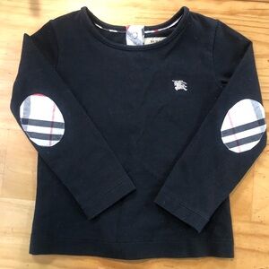Burberry Black and Red Long Sleeve Tee with Classic Design